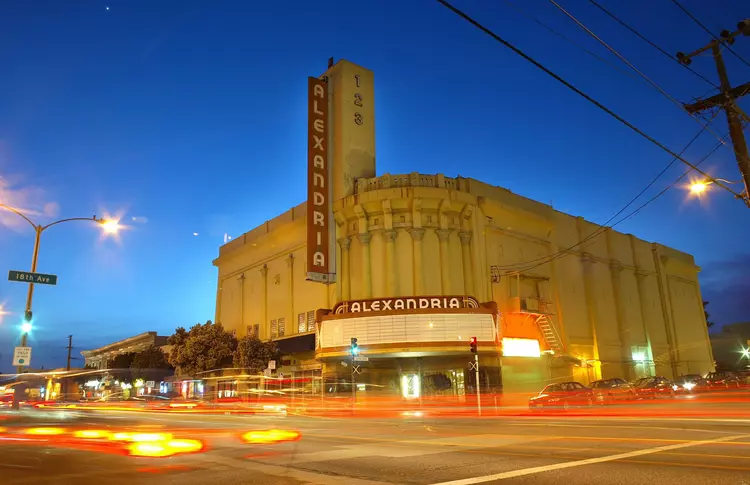 The Alexandria Theater sits idle at Geary Boulevard and 18th Avenue in San Francisco in 2004.