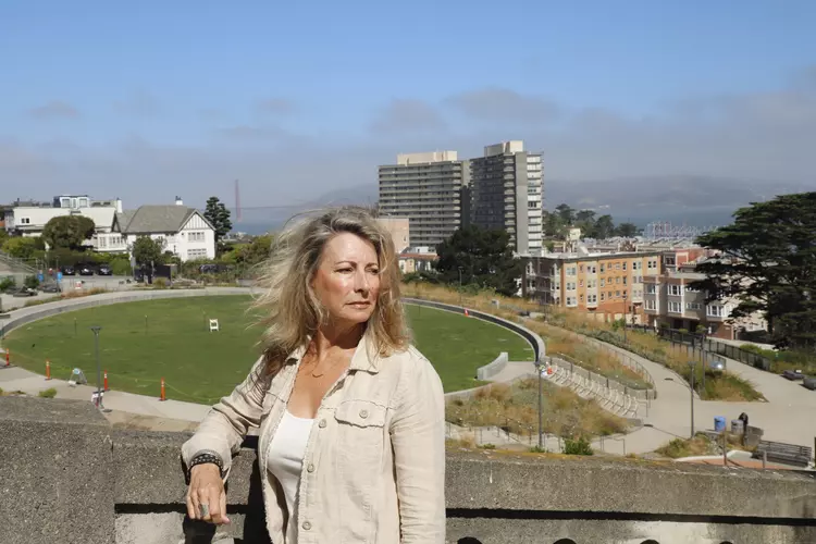 Lori Brooke, the founder of United Neighborhoods SF points to the Fontana Towers as a permanent blemish on San Francisco’s vistas.